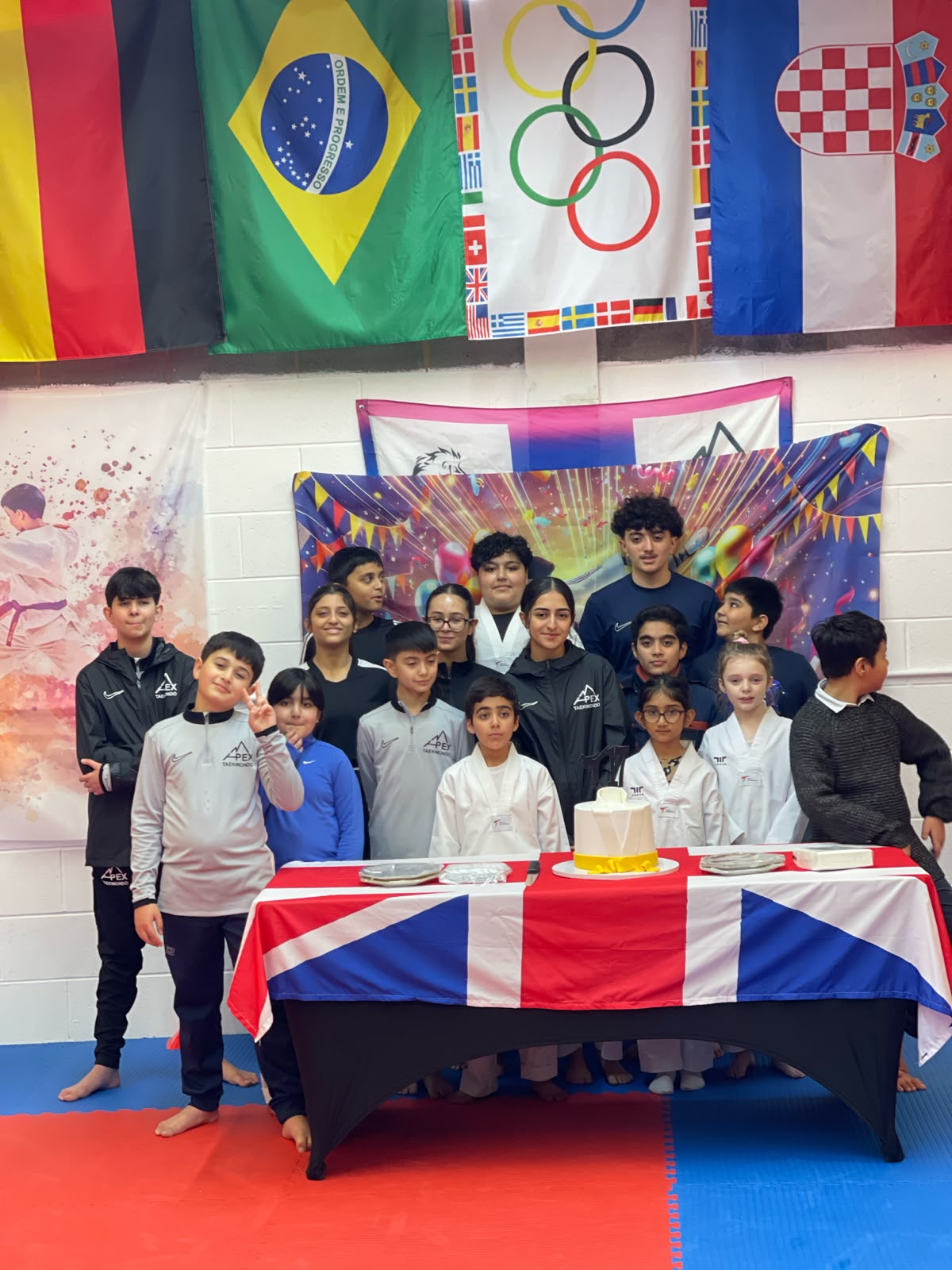 Elite competition squad training for taekwondo bolton championships.